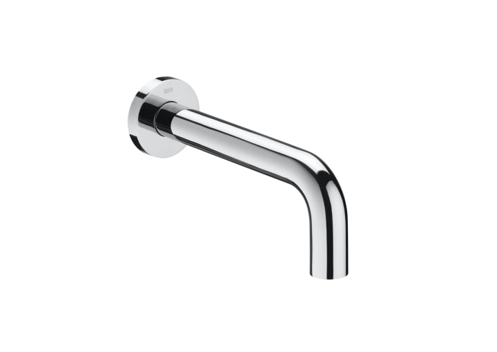 Electronic built-in basin mixer with sensor integrated in the spout. Powered by batteries.