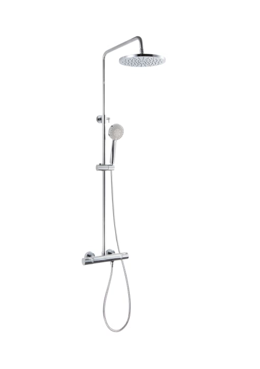 Wall mounted adjustable thermostatic shower mixer column with 3F hand shower