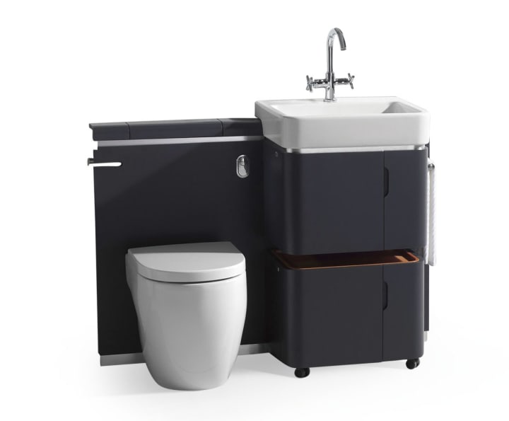 Left Module. Includes basin, wall-hung furniture and left back board