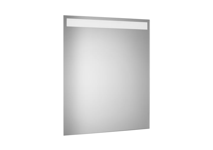 Mirror with upper lighting