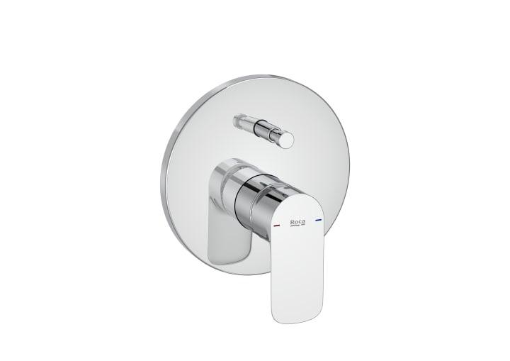 Built-in bath-shower mixer with automatic diverter and 2 outlets