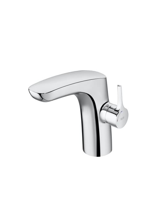 Smooth body basin mixer with click clack waste, Cold Start