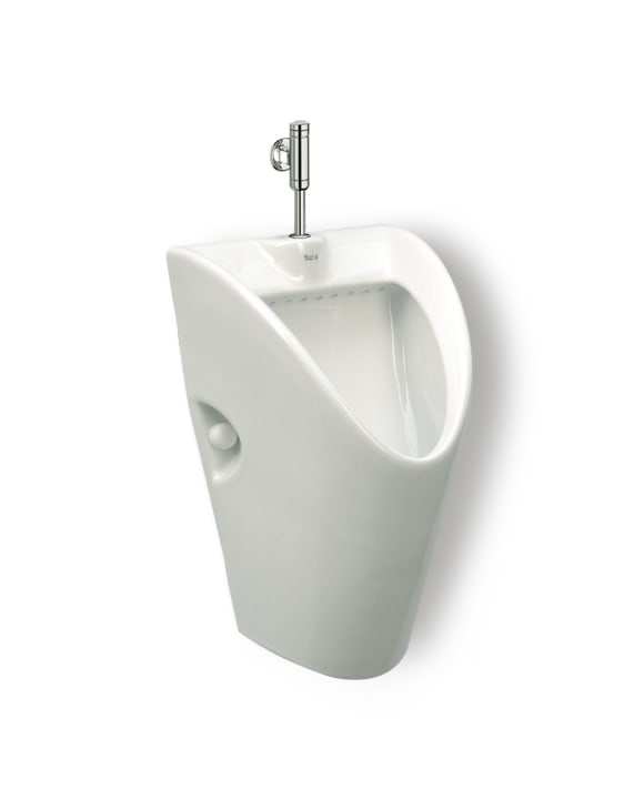 Vitreous china urinal with top inlet