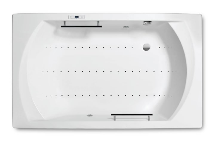 Rectangular acrylic bath with AirPool hydromassage
