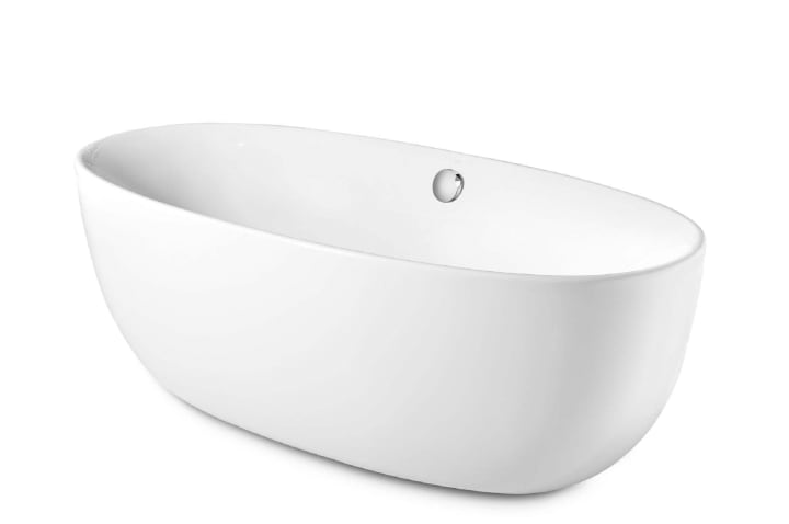 Oval freestanding acrylic one piece bath