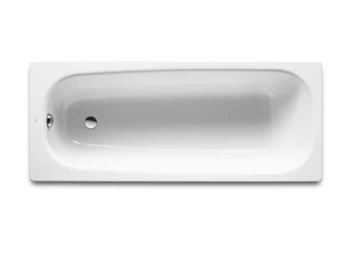 Rectangular cast iron bath with anti-slip base