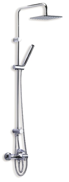 Shower column with external bath-shower mixer and handshower