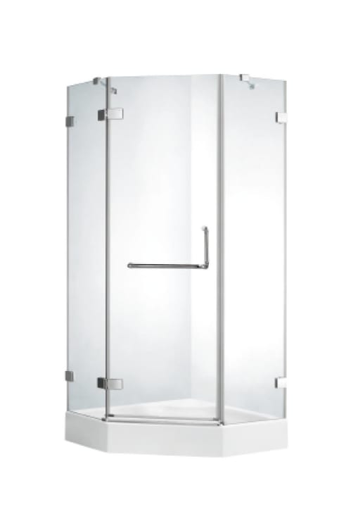 Diamond hinged shower screen