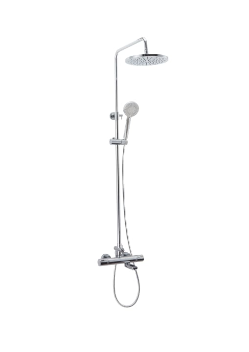 Wall mounted thermostatic bath shower column with 3F hand shower