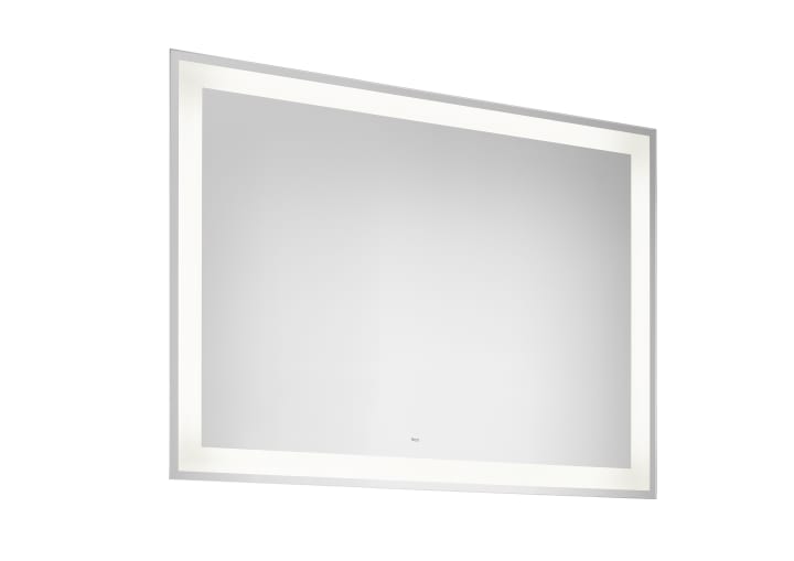 Mirror with perimetral LED lighting and demister device