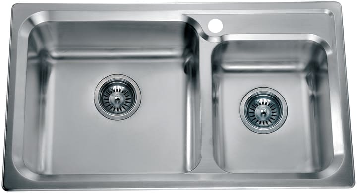 方形双槽不锈钢厨盆带落水装置