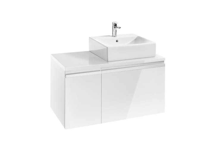 Base unit for over countertop right hand basin