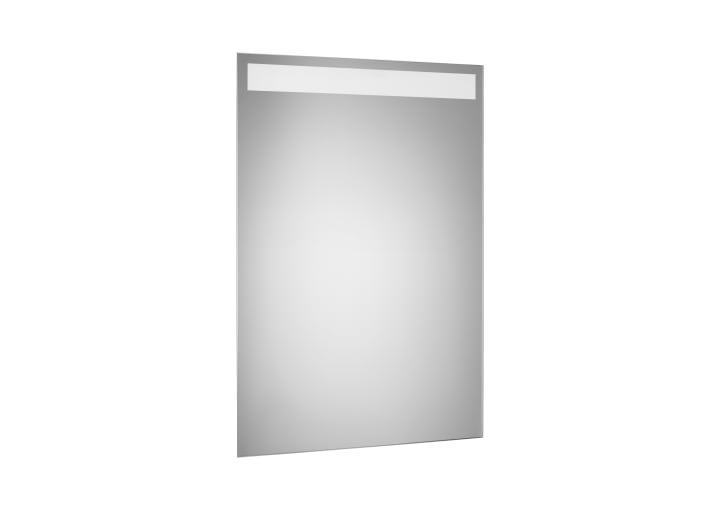 Mirror with upper lighting