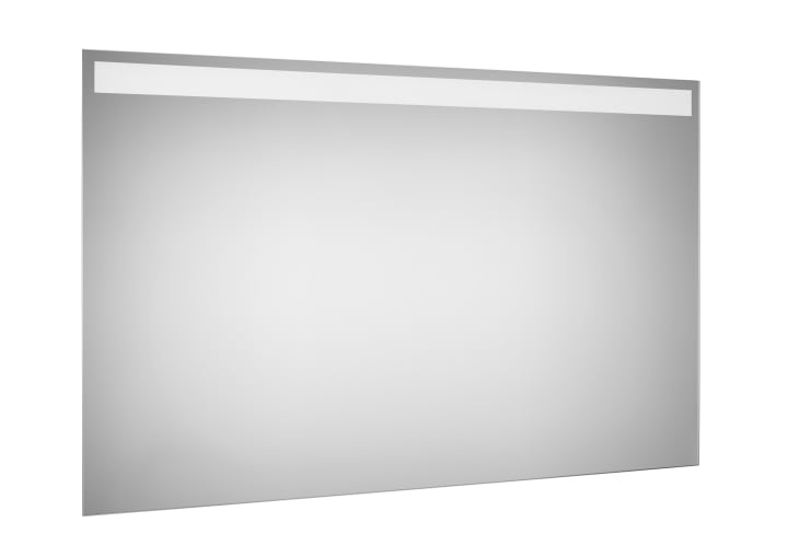 Mirror with upper lighting