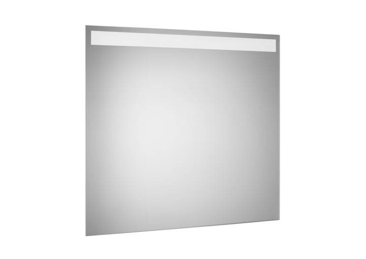 Mirror with upper lighting