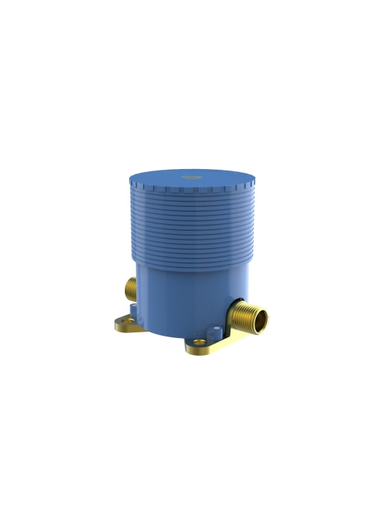 Installation box for floorstanding bath-shower column