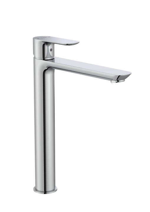 Basin mixer, high, smoth body + click clack, Cold start