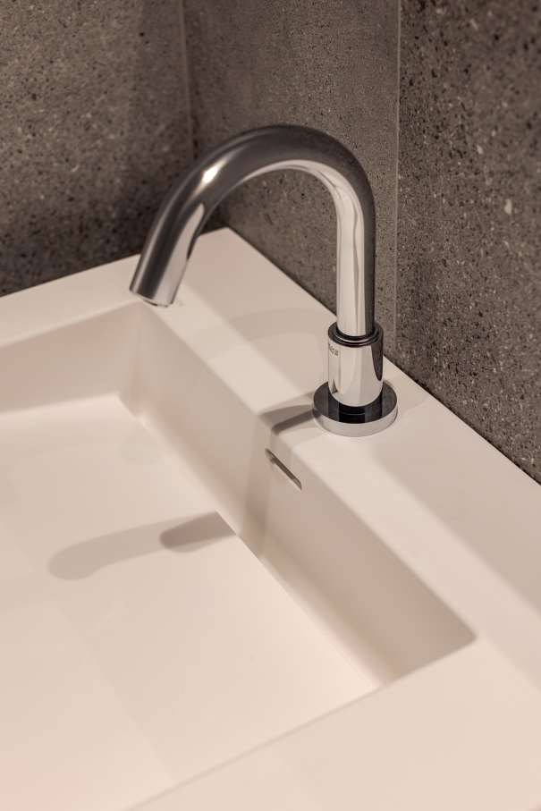 Sustainability is central to The Bridge's identity. Certified BREEAM Excellent, WELL Gold, WELL Health Safety, SmartScore and WiredScore — the first commercial property in Central and Eastern Europe to achieve the latter two. Roca delivered bathroom solutions that adhered to the high-standards of sustainability and echo the building's architectural character. Shared spaces feature water-saving L-30 Electronic faucets with Access wall-hung basins, toilets and grab bars, and client office bathrooms include L-20 Electronic faucets. Refined and timeless, the bathrooms are built for longevity — making Roca the ideal partner for this unique blend of heritage and contemporary design.3