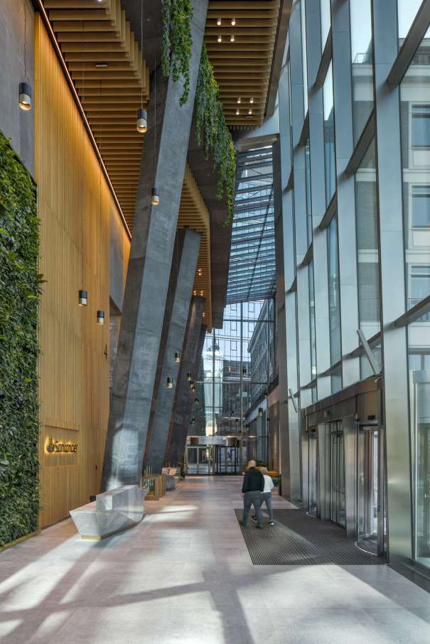 Sustainability is central to The Bridge's identity. Certified BREEAM Excellent, WELL Gold, WELL Health Safety, SmartScore and WiredScore — the first commercial property in Central and Eastern Europe to achieve the latter two. Roca delivered bathroom solutions that adhered to the high-standards of sustainability and echo the building's architectural character. Shared spaces feature water-saving L-30 Electronic faucets with Access wall-hung basins, toilets and grab bars, and client office bathrooms include L-20 Electronic faucets. Refined and timeless, the bathrooms are built for longevity — making Roca the ideal partner for this unique blend of heritage and contemporary design.10