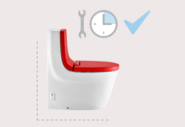 Technology integrated in the toilet: preassembled, seamless fit, easy to install, plug and play.
